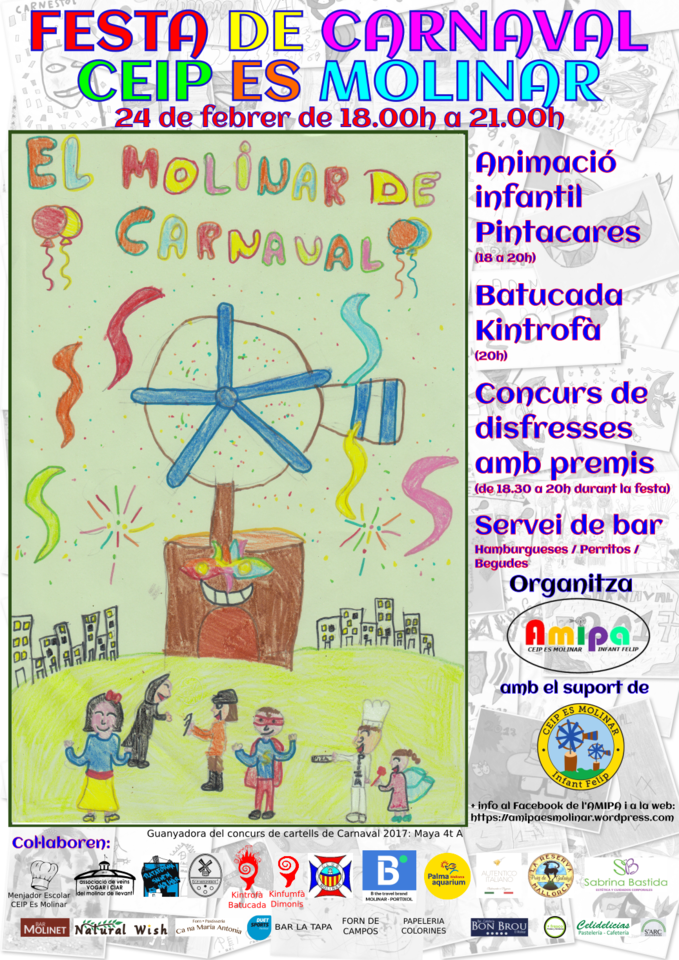 Cartell carnaval CEIP Es Molinar 2017