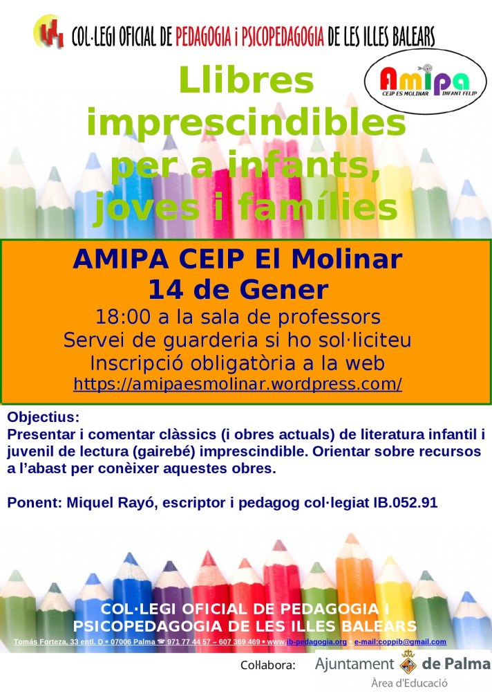 Llibres imprescindibles AMIPA Es Molinar